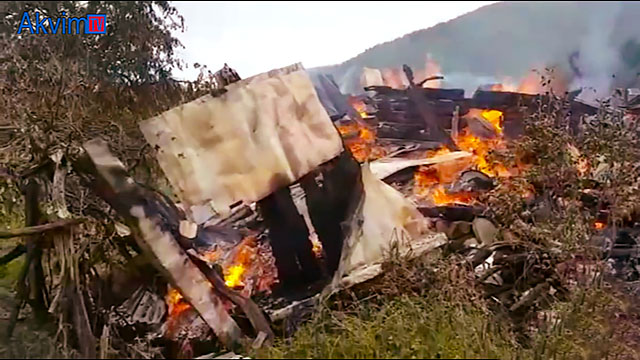 Kastamonu’da İki Katlı Ahşap Bina Küle Döndü